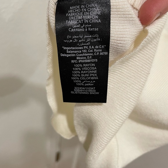 Bebe size XS White Knitted Top Short Sleeve Y2K Vintage - Picture 5 of 6